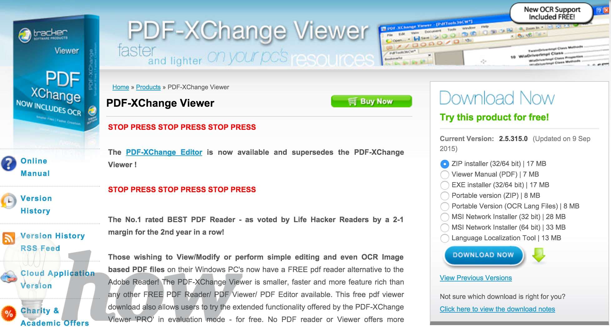 pdf xchange editor free version